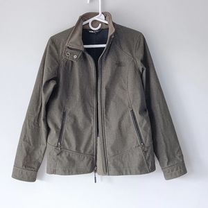 North Face Full Zip Mock Neck Olive Green Windwall Fall Women's Jacket Medium